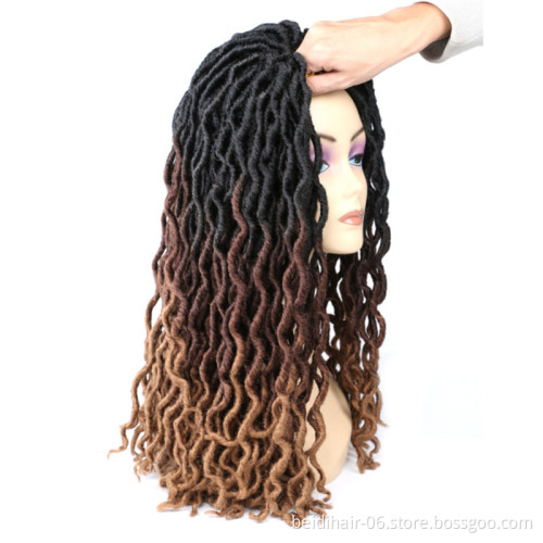 Gypsy Locs Crochet Braids Bohemian Locs Wavy Goddess Faux Locs Boho Synthetic Twist hair Dreadlock Braiding Hair